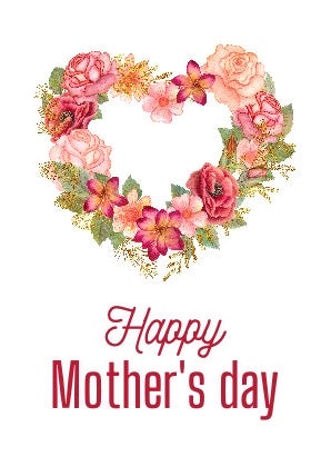 Flower Heart - Mother's Day Cake Card