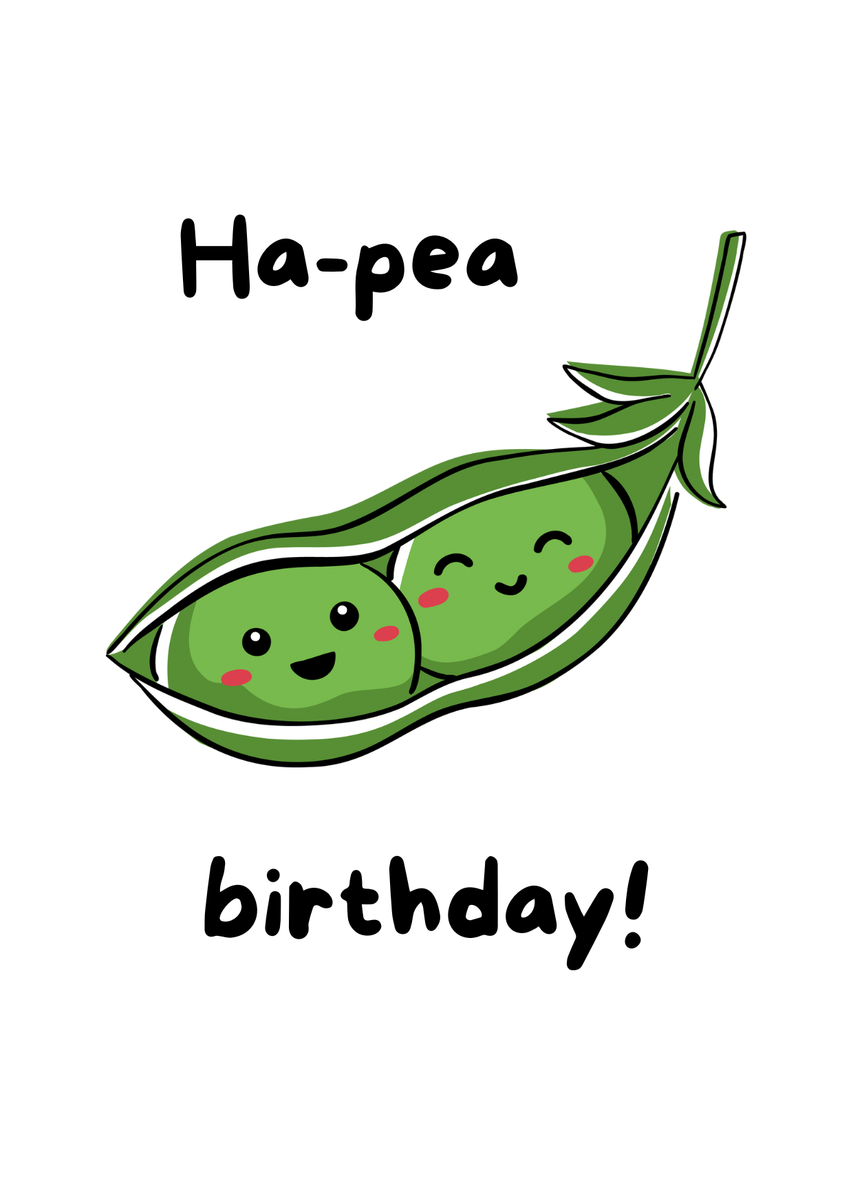 Ha-Pea Birthday - Cake Card