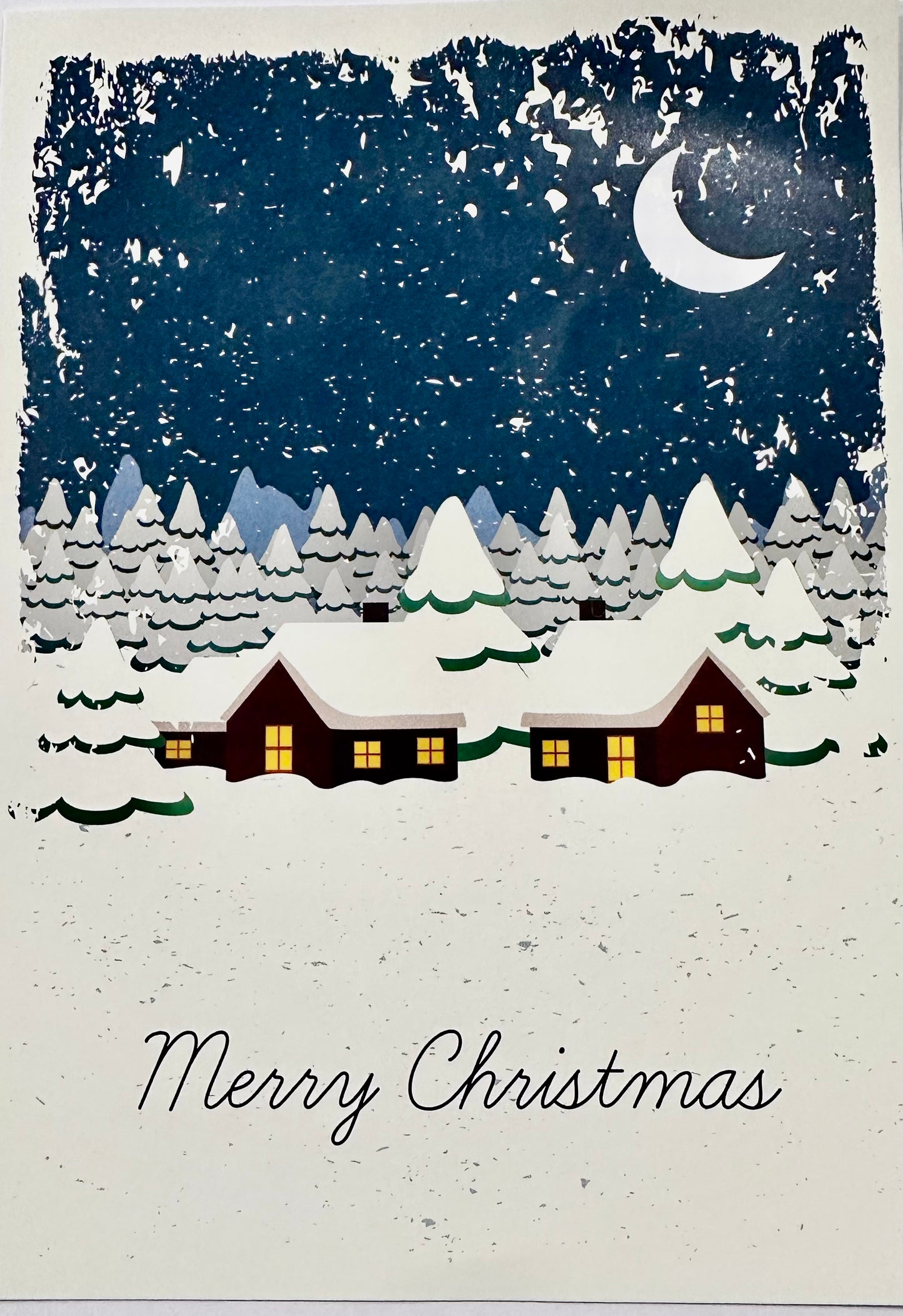 Merry Christmas Starry Night - Cake Card